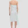 Gecrushte midi-camisolejurk in aquamarijn