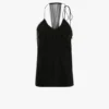 Geraffelde cami-top in zwart