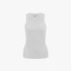Geribde tanktop in wit