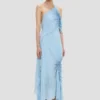 Gesmokte halterjurk in ionisch blauw Gesmokte halterjurk in ionisch blauw