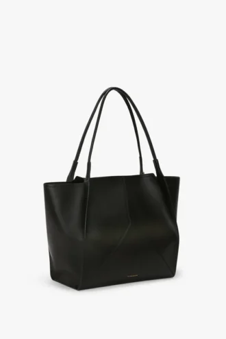 Grote Victoria-tas in zwart leer