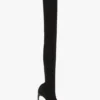 Harlow peep-toe stretch jersey laars 100 in zwart