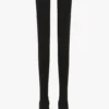 Harlow peep-toe stretch jersey laars 100 in zwart