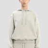 Hoodie met geborduurd logo in grijs gemêleerd Hoodie met geborduurd logo in grijs gemêleerd