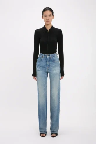 Julia-Jeans in middenblauwe wassing