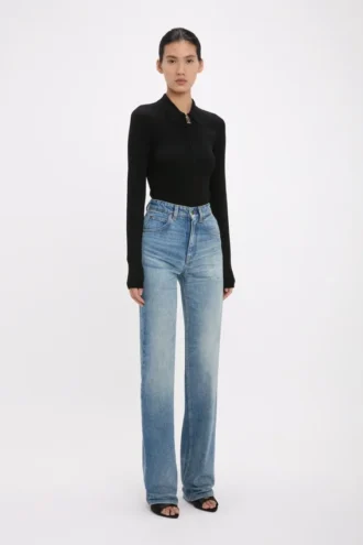 Julia-Jeans in middenblauwe wassing
