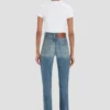 Julia stretchjeans in versleten blauwe wassing