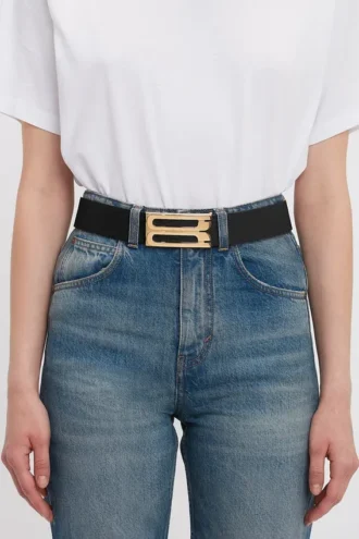Jumbo Dorian-riem in zwart generfd leer