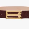 Jumbo Dorian-riem van bordeauxrood kalfsleer met krokodillenreliëf