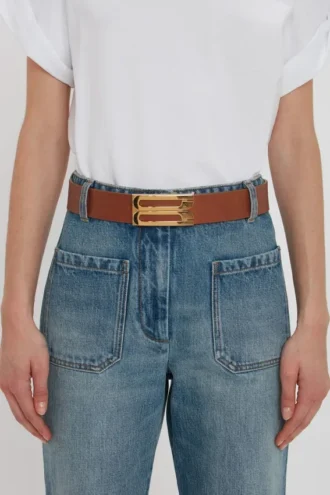 Jumbo Dorian-riem van glad bruin leer