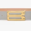 Jumbo Dorian-riem van glanzend magnesiumkleurig leer