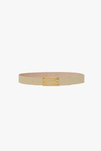 Jumbo Dorian-riem van ivoorkleurig generfd leer