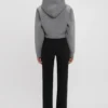 Korte, gestructureerde hoodie in grijs gemêleerd