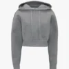 Korte, gestructureerde hoodie in grijs gemêleerd