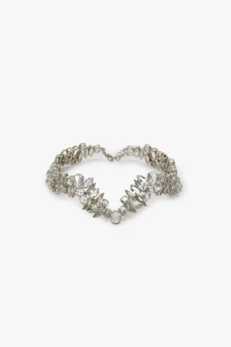 Kristallen choker in zilver