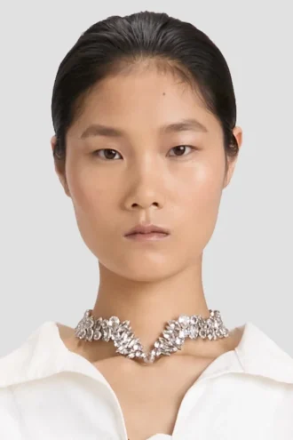 Kristallen choker in zilver