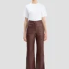 Leren Alina-broek in bordeauxrood