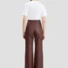 Leren Alina-broek in bordeauxrood