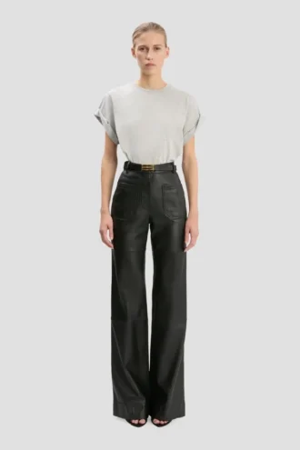 Leren Alina-broek in zwart