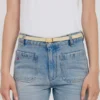 Micro Dorian-riem van ivoorkleurig generfd leer Micro Dorian-riem van ivoorkleurig generfd leer