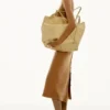 Midi-rok met knopen in camel Midi-rok met knopen in camel