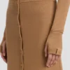 Midi-rok met knopen in camel Midi-rok met knopen in camel