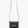 Mini-tasje met ketting in zwart leer