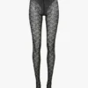 Monogram kanten panty in zwart