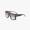 Oversized montuur met platte bovenkant in bordeauxrood
