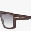 Oversized montuur met platte bovenkant in bordeauxrood