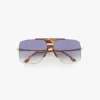 Oversized montuur van metaal en acetaat in Gold Havana Oversized montuur van metaal en acetaat in Gold Havana