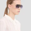 Oversized montuur van metaal en acetaat in Gold Havana Oversized montuur van metaal en acetaat in Gold Havana