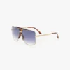 Oversized montuur van metaal en acetaat in Gold Havana Oversized montuur van metaal en acetaat in Gold Havana