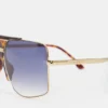 Oversized montuur van metaal en acetaat in Gold Havana Oversized montuur van metaal en acetaat in Gold Havana