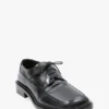 Platte veterschoen van zwart leer Platte veterschoen van zwart leer