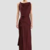 Posy midi-jurk in bordeaux