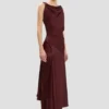 Posy midi-jurk in bordeaux