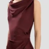 Posy midi-jurk in bordeaux