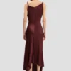 Posy midi-jurk in bordeaux