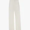 Rechte broek met omgeslagen zoom in gebroken wit