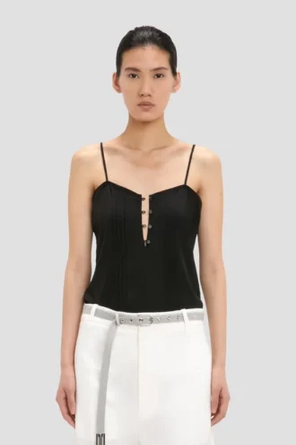 Rouleaux cami-top in zwart