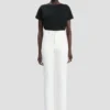 Slim-fit jeans met hoge taille in gewassen wit