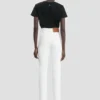 Slim-fit jeans met hoge taille in gewassen wit