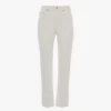 Slim-fit jeans met hoge taille in gewassen wit