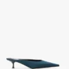 Sloane mule 45 in blauwgroen satijn