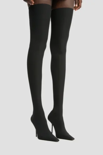 Sloane stiletto jersey laars 100 in zwart