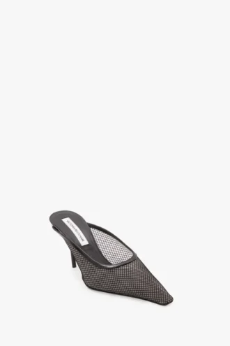 Sloane stiletto mule 75 in zwart mesh Sloane stiletto mule 75 in zwart mesh
