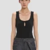 Split tanktop in zwart