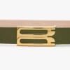 Standaard Dorian-riem in glad kaki leer Standaard Dorian-riem in glad kaki leer