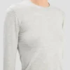 T-shirt met lange mouwen in grijs gemêleerd T-shirt met lange mouwen in grijs gemêleerd